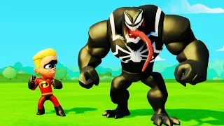 Мультик игра для детей Дэш Парр Шастик против Венома и Тачки Машинки Дисней Dash VS Venom & Cars