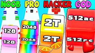 WOW 🤯 NEW WORLD RECORD in Jelly Run 2048 🔴 NOOB vs PRO vs HACKER vs GOD [Max LVL]