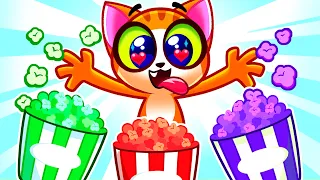 Popcorn Truck Song 🍿😻 Rainbow Popcorn for Babies 🌈 Purrfect Kids Songs & Nursery Rhymes 🎶