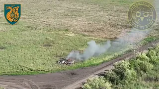 «Сови» 36 окремої бригади морської піхоти прогріли ворожий БТР, який окупанти лишили на полі бою