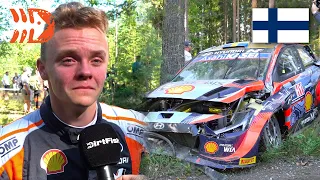 Solberg Crash and Interview - Rally Finland 2022