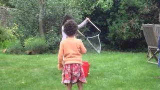 Kids making giant bubbles!