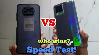 Poco x3 pro Vs Realme 8 speed test 🔥ll X-Gaming