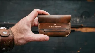 Making a HANDMADE Leather Flap Wallet - HYPER ASMR!