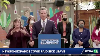 LIVE | Newsom is signing legislation to expand COVID paid sick leave and relief for small busines…