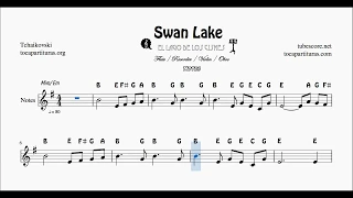 Swan Lake Karaoke 2 Backingtrack Easy Notes in Em Flute Recorder Violin Oboe