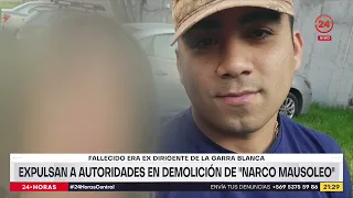 Expulsan a autoridades en demolición de "narco mausoleo"