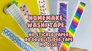 Homemade WASHI TAPE✨ |Without sticker paper🤔| No double sided tape | No glue | DIY washi tape ..