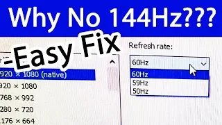 Monitor Refresh Rate Stuck at 60Hz - Not Showing 120Hz 144Hz