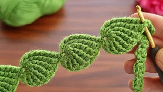 Wow!. Crocheted leaves lined up in rows turned out great / look what I made from knitted leaves ?
