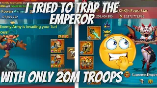 Lords Mobile  - DON'T TRY THIS!!! A7med9 Trap with ONLY 22M Troops vs Emperor K Pepsi Star