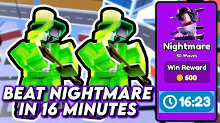 HOW TO BEAT NIGHTMARE MODE IN 16 MINUTES USING LEPRECHAUN CAMERAMAN in Toilet Tower Defense