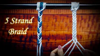 Macrame basic tutorial: How to braid with 5 STRANDS | FIVE STRAND BRAID TUTORIAL