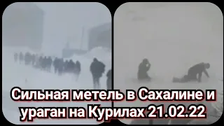 Сахалин сегодня | Сахалин метель 2022 | Сахалин снегопад и ураган на Курилах новости 21.02.22