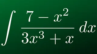 Integral of (7 - x^2)/(3x^3 + x) using Partial Fractions and Equating Coefficients