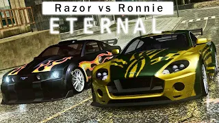 NFS MW Eternal Remastered | Razor's Ford Mustang GT vs Ronnie's Aston Martin DB9 | Blacklist #3