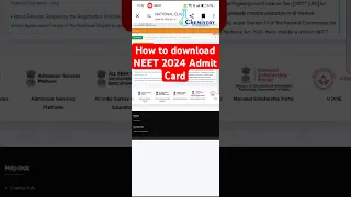 How to download NEET 2024 Admit Card #how #neet2024 #shorts #ytshorts #education