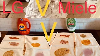 Tide v Ariel - LG v Miele - Stain Test Battle! 🇺🇸 🇬🇧