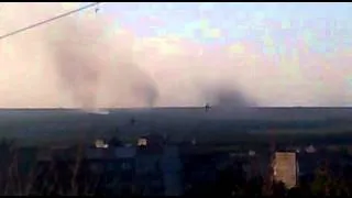 Луганск 04.07.2014  красный яр,бомбят с града