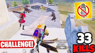 No *MIC* Challenge With My 3 Year Old Team in BGMI • (33 KILLS) • BGMI Gameplay