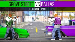 Grove Street VS Ballas | Epic Gang War - GTA V PC Editor ( 21:9 )