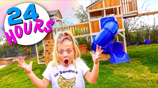 Everleigh Spends 24 Hours In Her Backyard Playground!!!