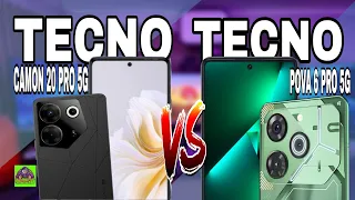 TECNO CAMON 20 PRO 5G VS TECNO POVA 6 PRO 5G - FULL COMPARISON | DISPLAY | PERFORMANCE | CAMERA