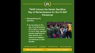 Day of Remembrance for the Philippine National Police - Special Action Force 44  CY 2024