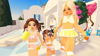 Viaje con mis hijas a Santorini en Berry Avenue #roblox