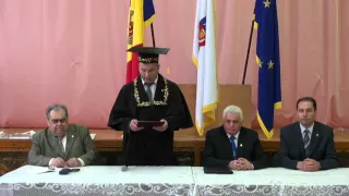 Înmânarea însemnelor de Doctor Honoris Causa al UST Dlui Academician Ion Toderaș