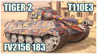 Tiger II, T110E3 & FV215b (183) • WoT Blitz Gameplay