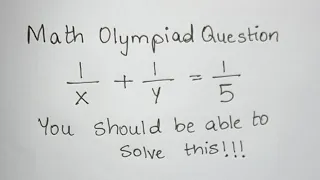 Math Olympiad Question | A Nice Equation | You should be able to solve this!!!