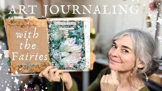 Start Art Journaling FAIRY EASY pages step-by-step, ideas fairies, big magic in my handmade journal!