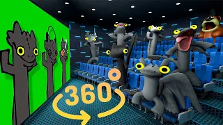 Toothless Dragon 360° - CINEMA HALL | Toothless react to Dancing meme | VR/360° Experience