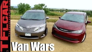 2017 Chrysler Pacifica vs Toyota Sienna Minivan Drag Race & Mashup Review