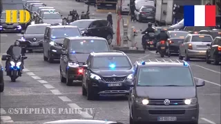 le convoi d'Emmanuel Macron en route pour le Stade de France