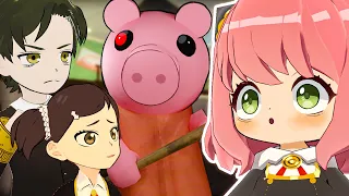 Anya, Damian e Becky conhecem a PIGGY no Roblox no Spy x Family Vr!