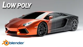 Blender 3.0 Low Poly Car Modeling Lamborghini Aventador (Time lapse)