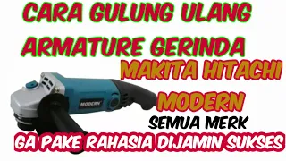 cara gulung armature angker gerinda modern hitachi