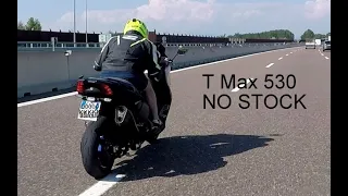 T MAX 530 NO STOCK Vs FULL STOCK AKRAPOVIC ARROW EXHAUST SOUND ROAD TEST TOP SPEED CONTEST