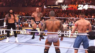 WWE 2K24 - The Rock & Roman Reigns Vs John Cena & Randy Orton EXTREME RULES MATCH (PS5)