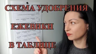 Схема удобрения ежевики/малины в таблице!!!