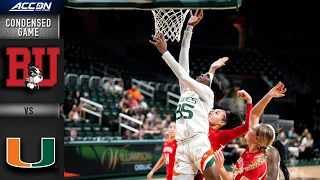 Boston University vs. Miami Condensed Game | 2022-23 ACC Women’s Basketball