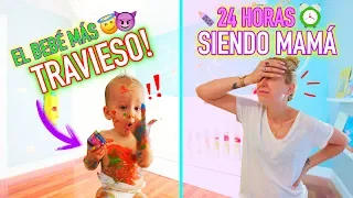 24 HORAS SIENDO MAMÁ de un BEBE muy TRAVIESO! 😱**¡LA LÍA MUCHÍSIMO!**