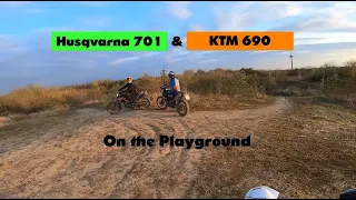 Husqvarna 701 and KTM 690 on the Playground (Offroad)