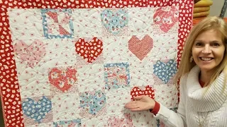 Donna's SWEET "Hearts and Pinwheels" FREE PATTERN Quilt tutorial!