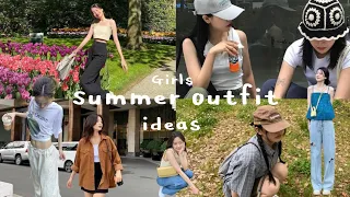 🌥 summer outfit ideas_ for girls_ aesthetic fashion ideas_  korean style