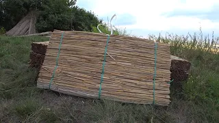 Маты из камыша (очерет, тростник).Тест на прочность. Reed mats (outlines, reeds) Strength test