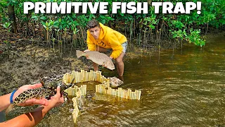 PRIMITIVE Fish Trap Catches CRAZY Fish!!