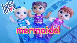 BABY ALIVE Mermaids Shimmer 'N Splash Babies!